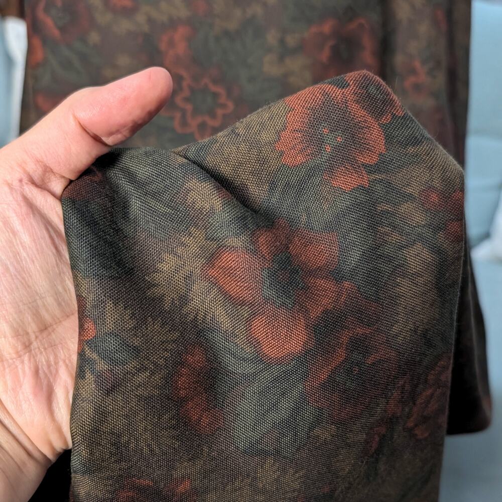 Lauren Ralph Lauren 100% Silk Floral Maxi Skirt Size 6 Brown Orange Vintage - Picture 3 of 5